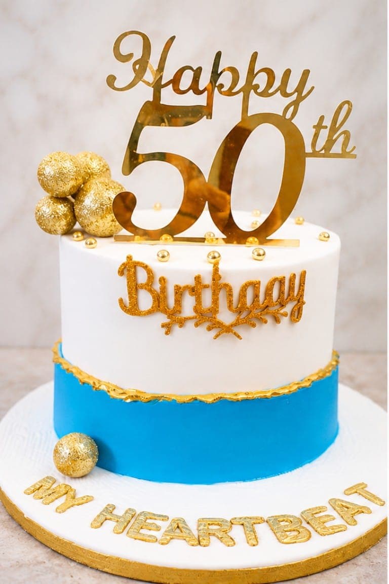 10 inches golden jubilee cake design